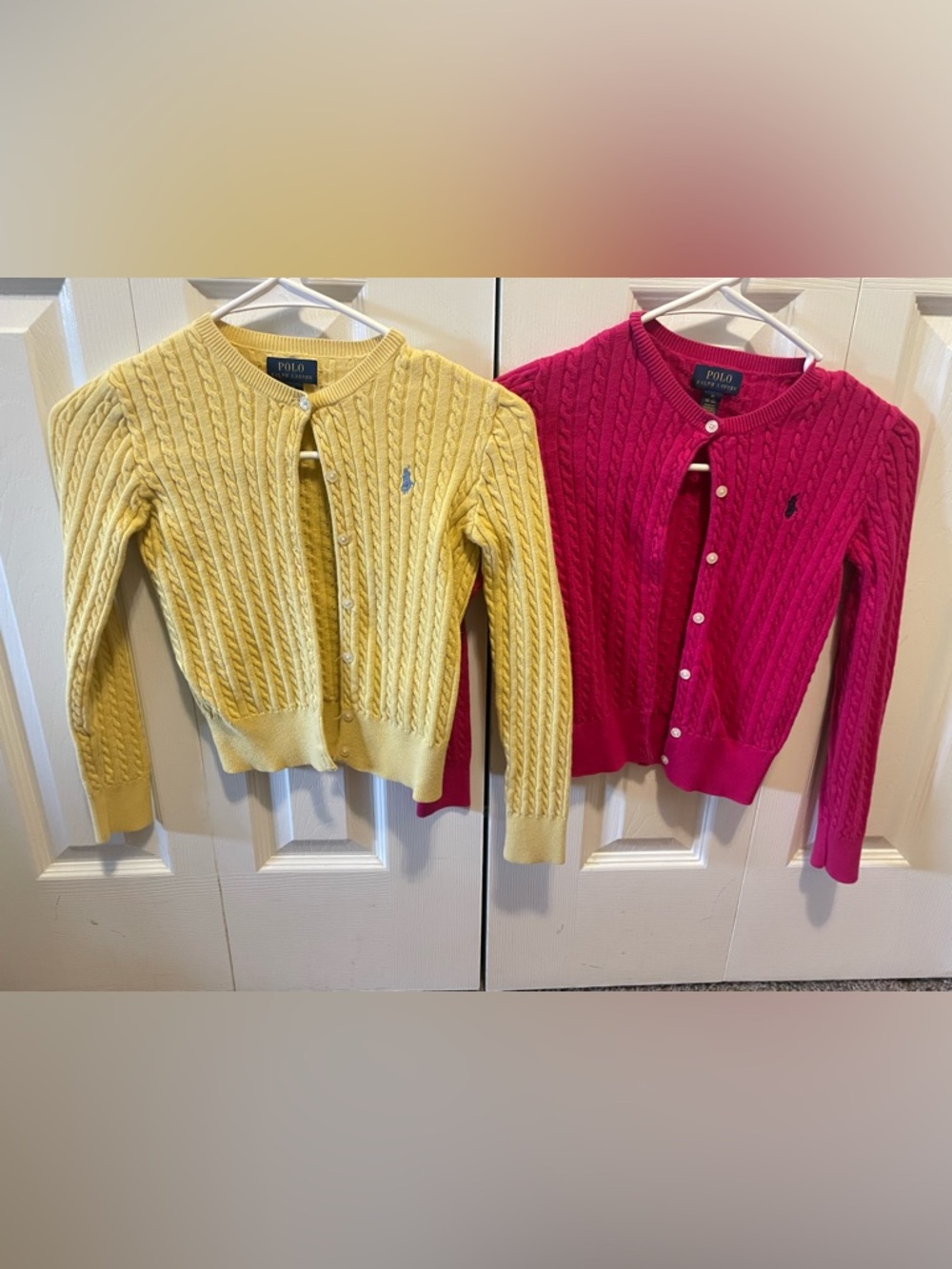Polo Ralph Lauren Pink & Yellow Cable-Knit Cardigans